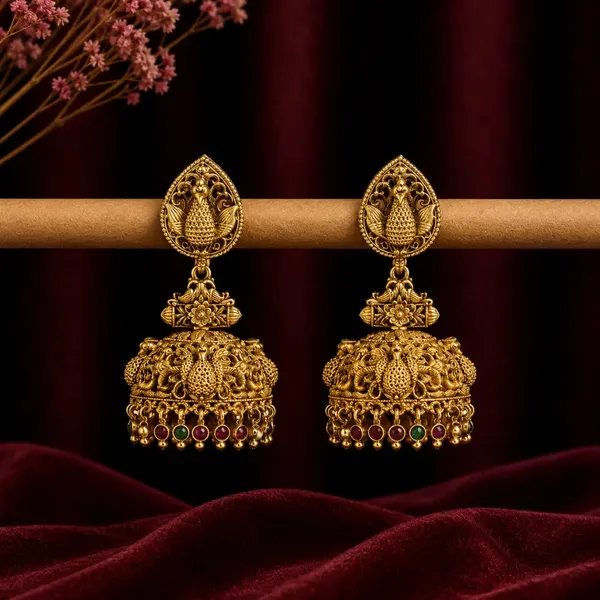 Grand_Peacock_Traditional_Jhumka_R_1277_Red