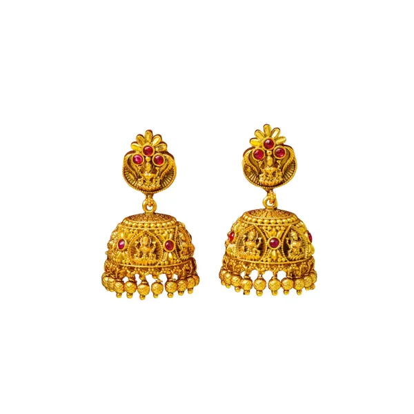 Divine_Laxmi_Gold_Plated_Jhumka_R_1123_Green