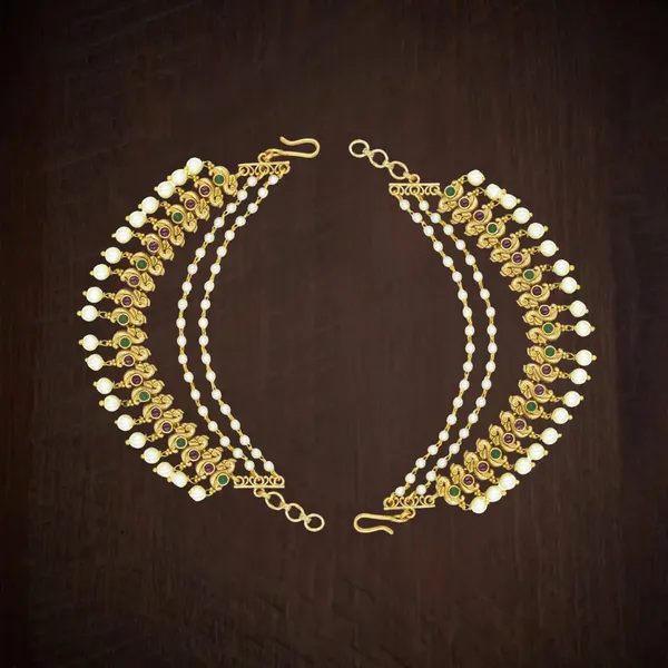 Temple_Heritage_Gold_Plated_Ear_Chain_V_136_Green