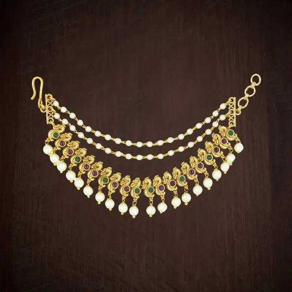 Temple_Heritage_Gold_Plated_Ear_Chain_V_136_Green
