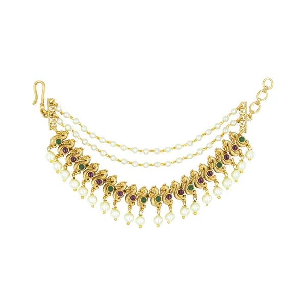 Temple_Heritage_Gold_Plated_Ear_Chain_V_136_Green