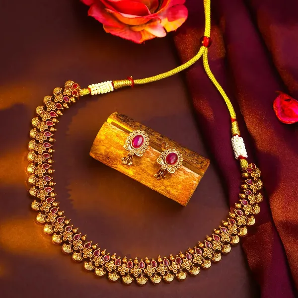 Eternal_Bloom_Necklace_Set_K_1370_Red
