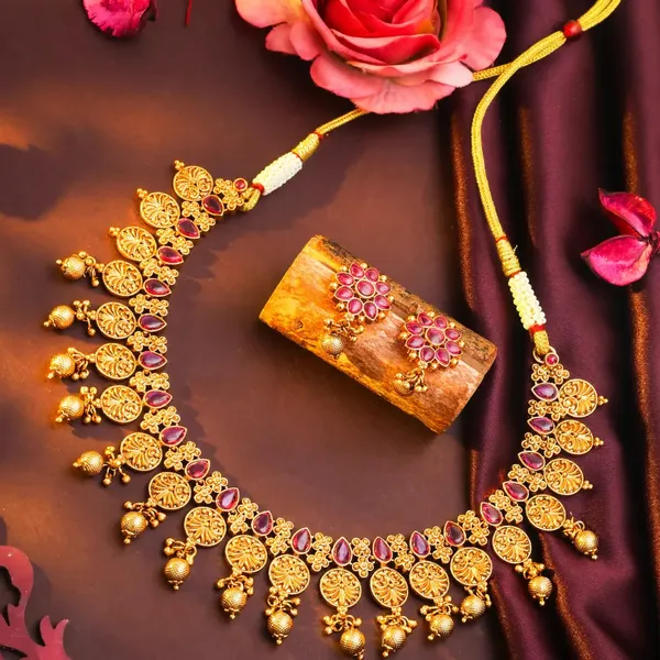 Kanchana_Crown_Necklace_Set_T_35_Red