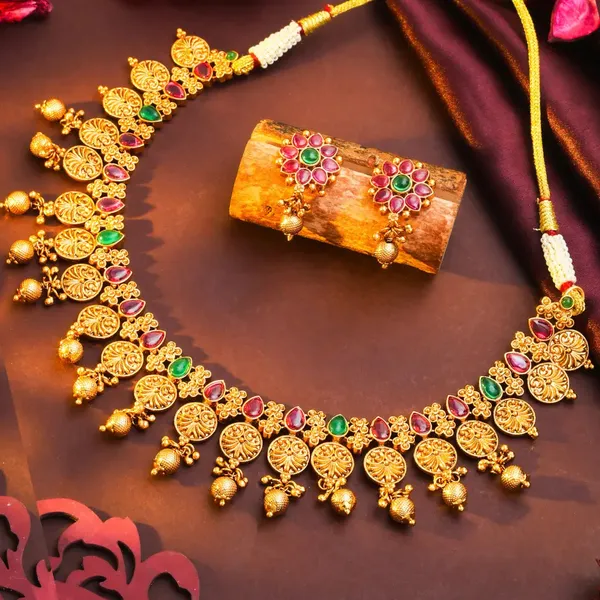 Kanchana_Crown_Necklace_Set_T_35_Green