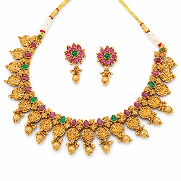 Kanchana_Crown_Necklace_Set_T_35_Green