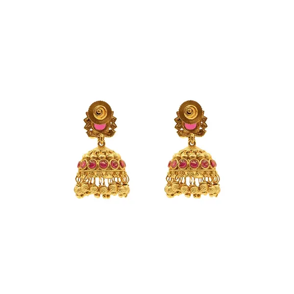 Antique_Small_Leaf_Petal_Jhumka_T_16_Red