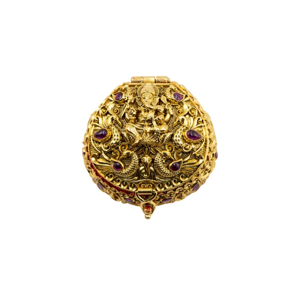 Antique_Finish_Ganesh_Sindoor_Box_T_69_Green