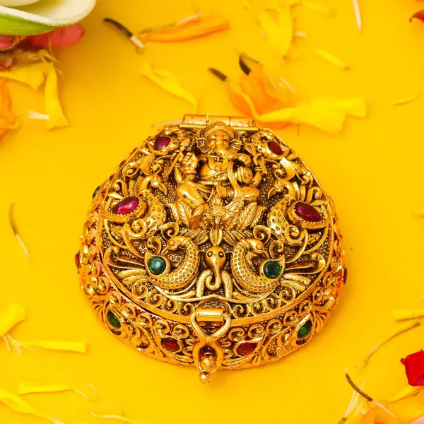 Antique_Finish_Ganesh_Sindoor_Box_T_69_Green