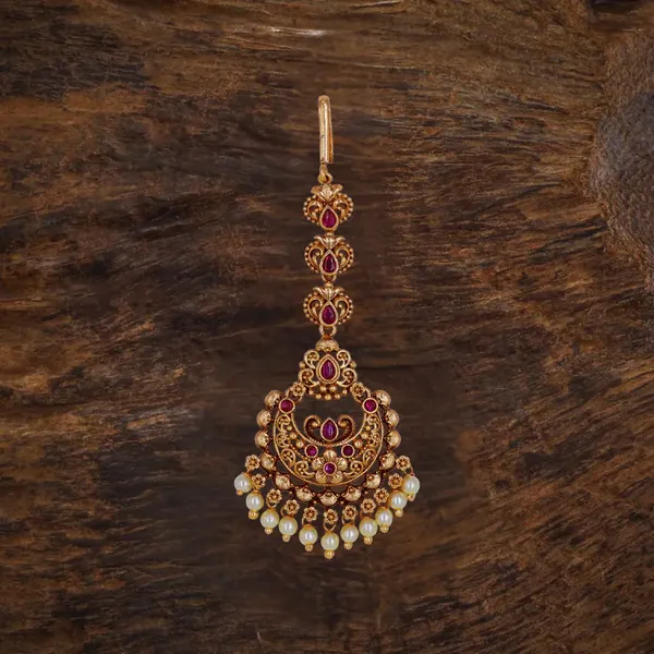 Stunning_Antique_Finish_Gold_Plated_Maang_Tikka_T_11_Red