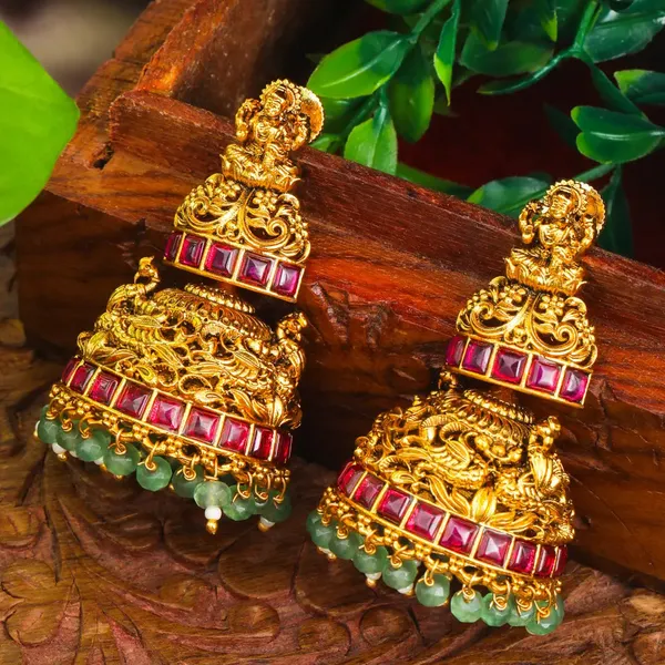 Antique_Lakshmi_Jumka_R_1664_Red