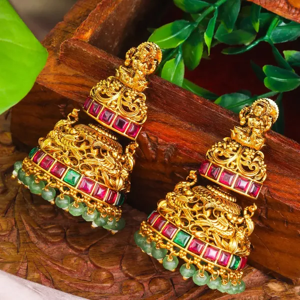 Antique_Lakshmi_Jumka_R_1664_Green
