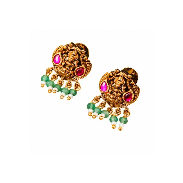 Antique_Laxmi_Gold_Plated_Bali_J_322_Red