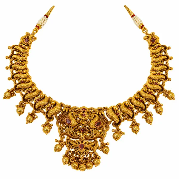 Peacock_Flower_Short_Necklace_Set_K_1239_Green