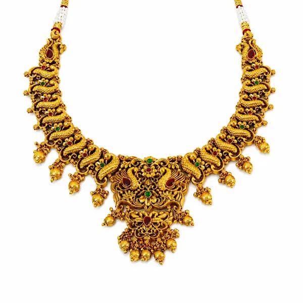 Peacock_Flower_Short_Necklace_Set_K_1239_Green