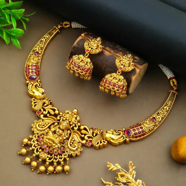 Lakshmi_Peacock_Necklace_Set_K_1039_Red