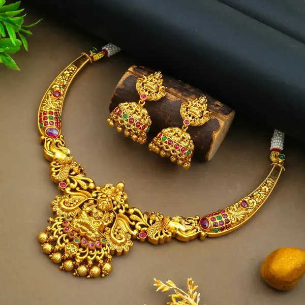 Lakshmi_Peacock_Necklace_Set_K_1039_Green