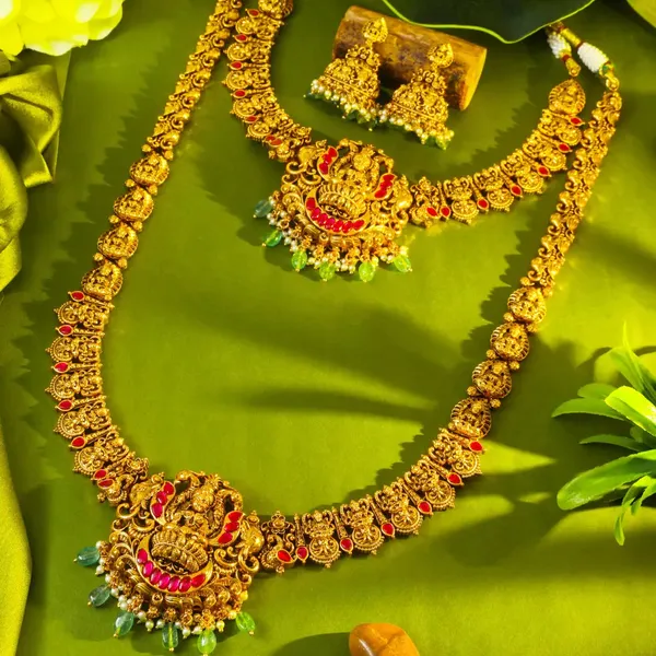 Divine_Lakshmi_Temple_Combo_Necklace_Set_J_139n_Red