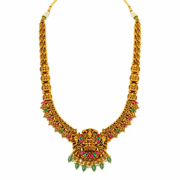 Divine_Lakshmi_Temple_Long_Necklace_Set_J_139_Green