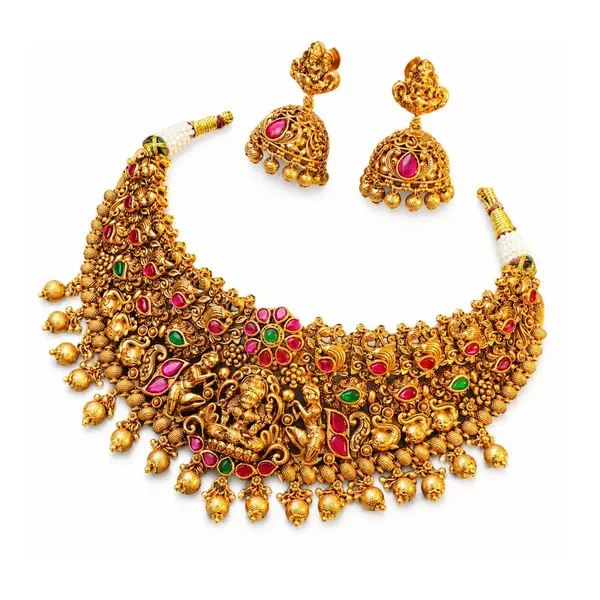 Antique_Lakshmi_Peacock_Temple_Choker_Set_Green