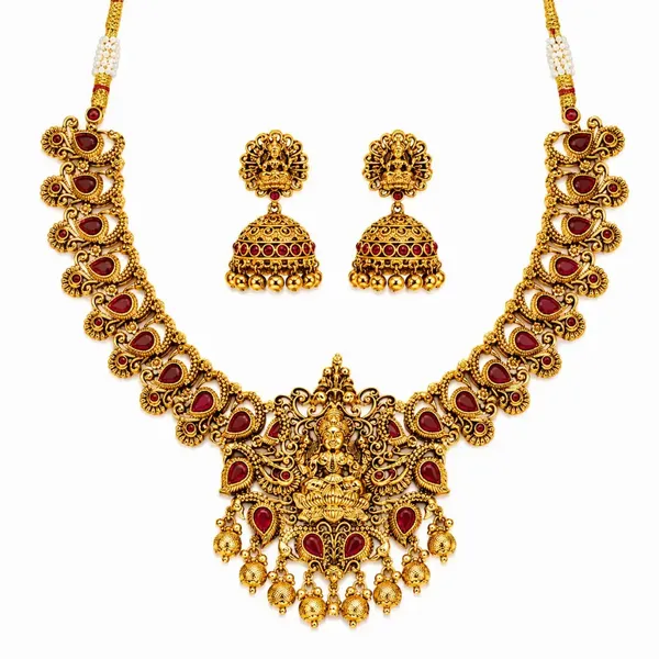 Lakshmi_Temple_Jewellery_Combo_Set_K_1384_Red