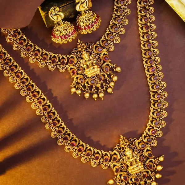 Lakshmi_Temple_Jewellery_Combo_Set_K_1384_Red