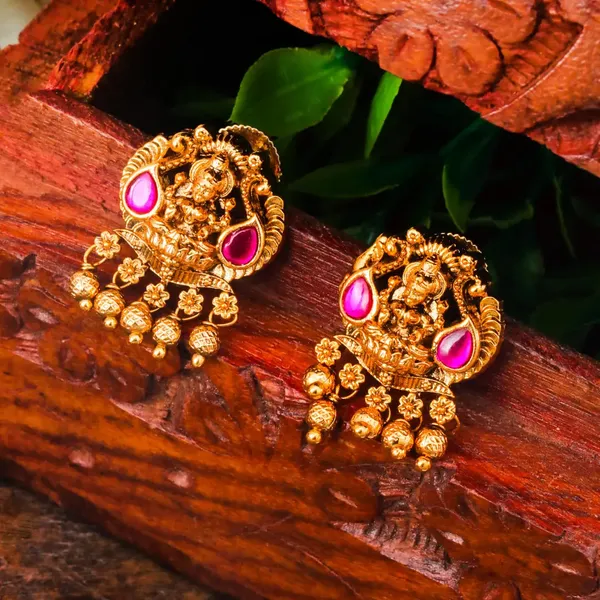 Antique_Laxmi_Gold_Plated_Bali_J_322_Gold_Red