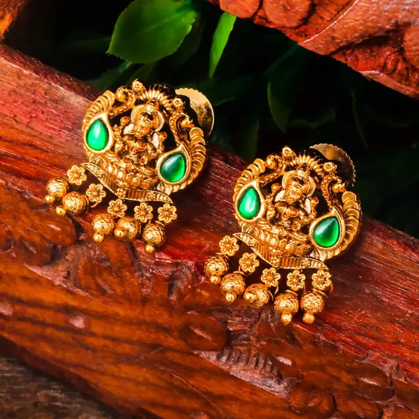 Antique_Laxmi_Gold_Plated_Bali_J_322_Gold_Green