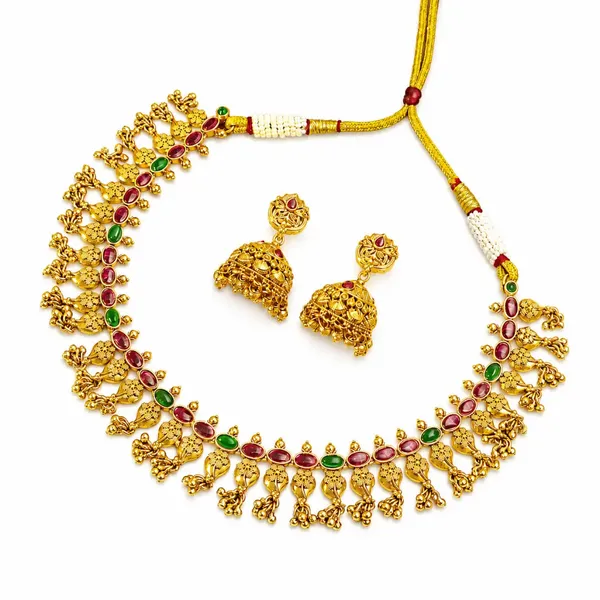 Ethnic_Elegance_Temple_Necklace_Set_Red