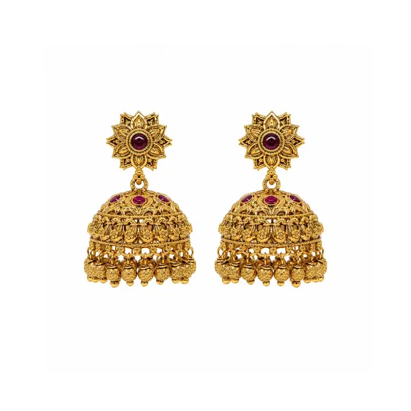 Antique_Temple_Gold_Plated_Jumka_R_2180_Green