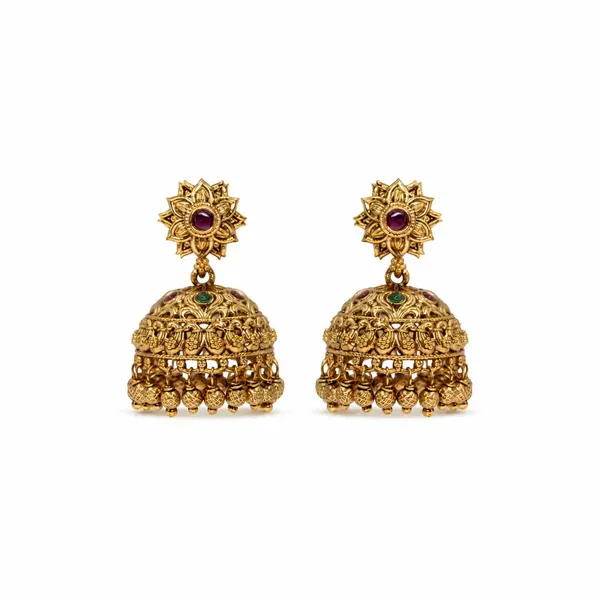 Antique_Temple_Gold_Plated_Jumka_R_2180_Green