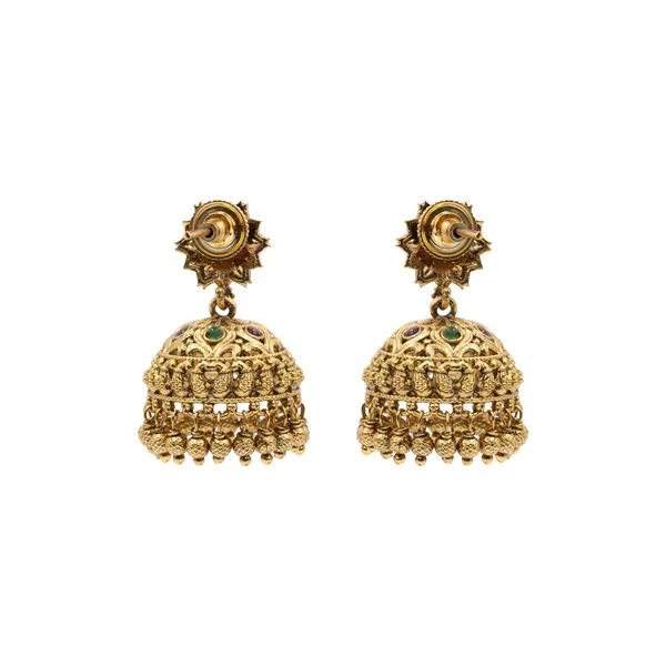 Antique_Temple_Gold_Plated_Jumka_R_2180_Green