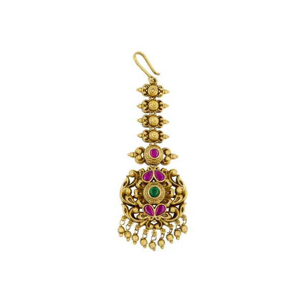Royal_Lakshmi_Gold_Plated_Maang_Tikka_J_182_Green