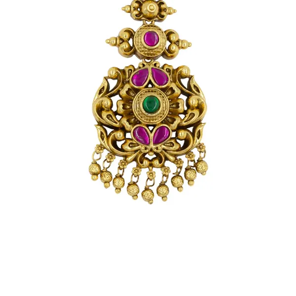 Royal_Lakshmi_Gold_Plated_Maang_Tikka_J_182_Green
