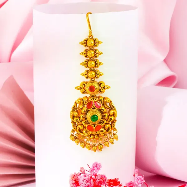 Royal_Lakshmi_Gold_Plated_Maang_Tikka_J_182_Green