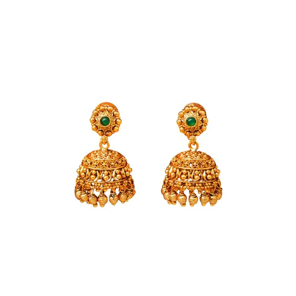 Classy_Gold_Plated_Jhumka_Red