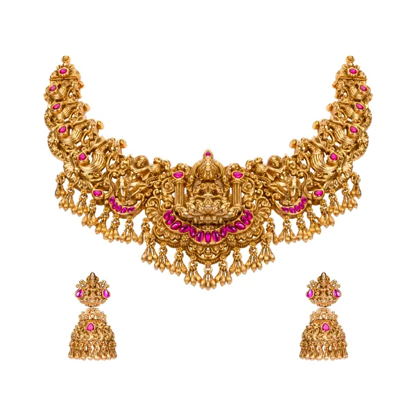 Royal_Roots_Necklace_Set_K_1214_Gold_Red