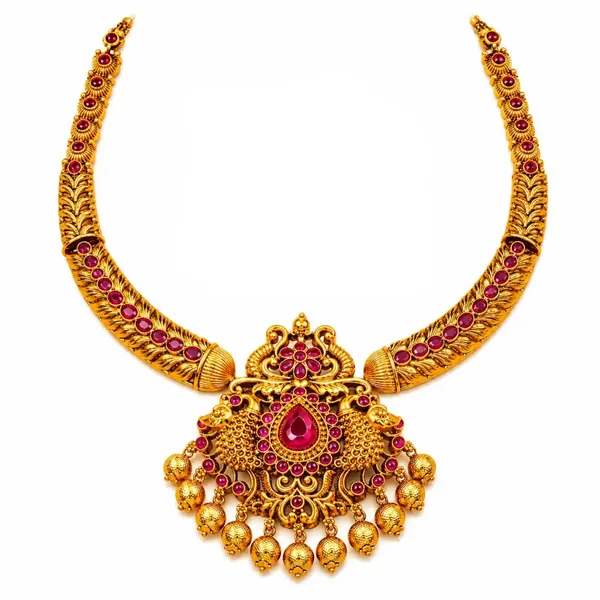 Ruby_Peacock_Short_Necklace_Set_K_1048_Green