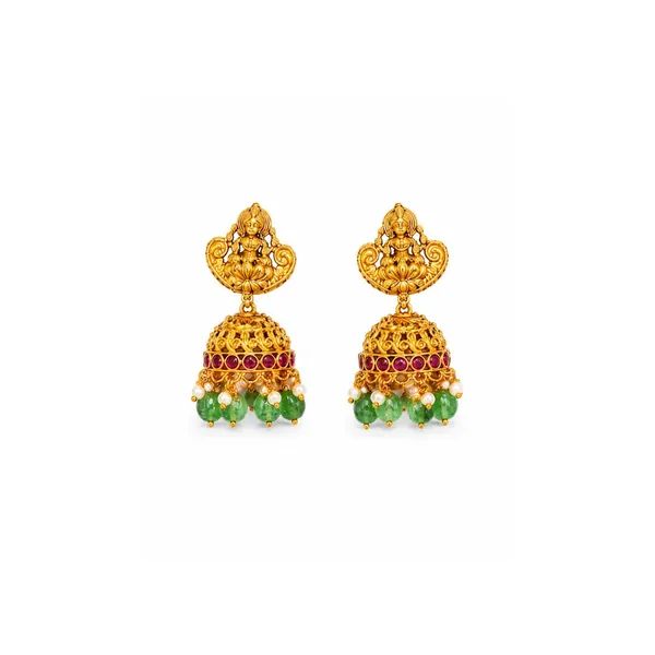 Divine_Lakshmi_Flower_Chokker_Set_K_1059_Gold_Green