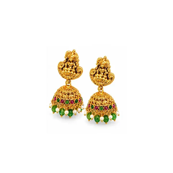 Divine_Lakshmi_Flower_Chokker_Set_K_1059_Gold_Green