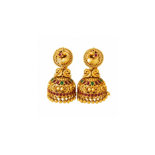 Peacock_Elegance_Gold_Plated_Long_Necklace_Set_K_1152_Red
