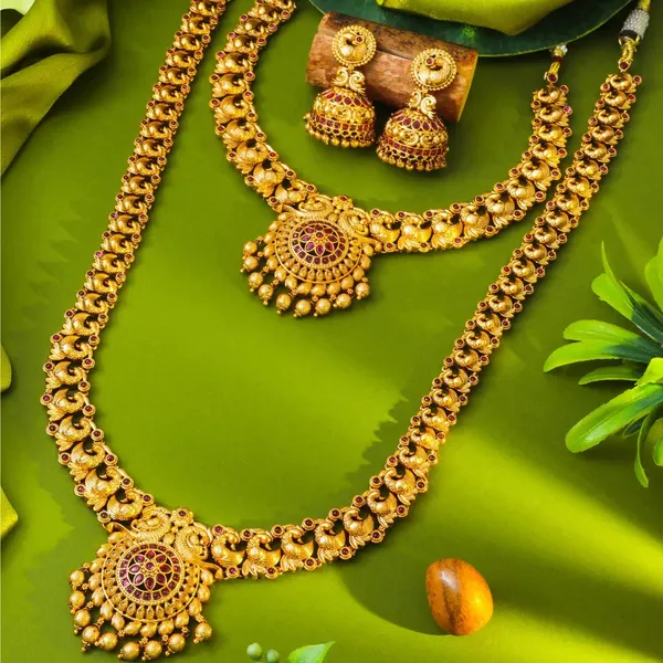 Ethenic_Gold_Plated_Temple_Jewellery_Combo_Set_K_1152n_Red