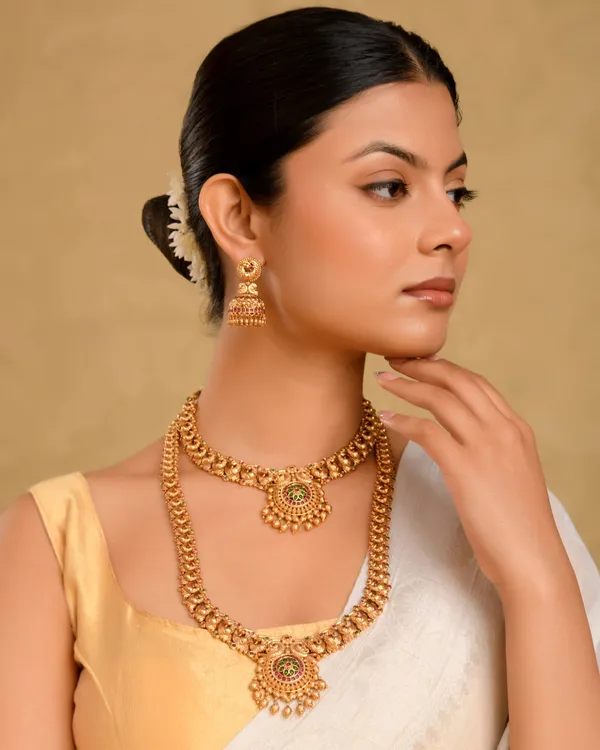 Ethenic_Gold_Plated_Temple_Jewellery_Combo_Set_K_1152n_Red