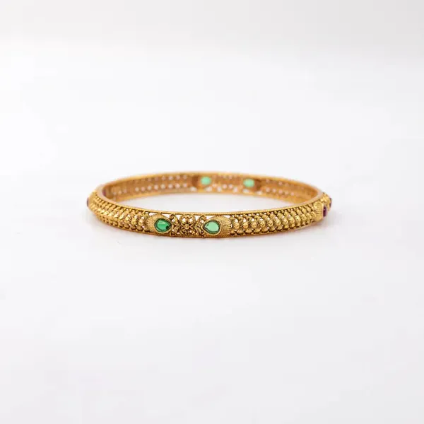 Gold_Plated_Classic_Bangle_V_869_Green_Pack_Of_2