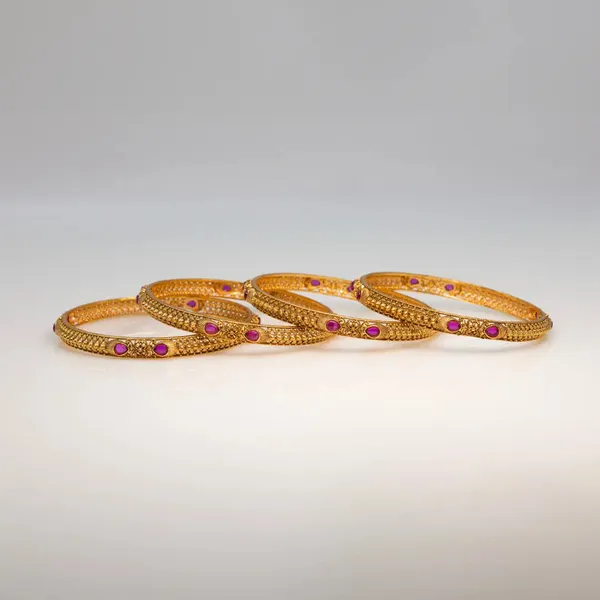 Gold_Plated_Classic_Bangle_V_869_Green_Pack_Of_2