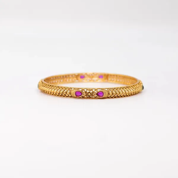 Gold_Plated_Classic_Bangle_V_869_Green_Pack_Of_2
