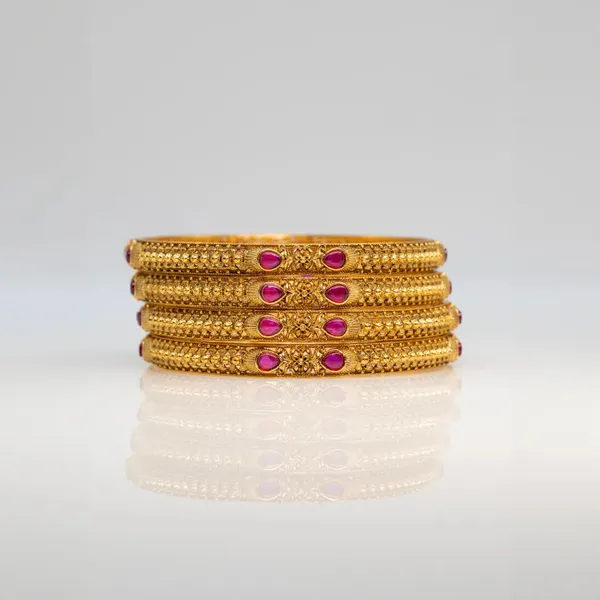 Gold_Plated_Classic_Bangle_V_869_Green_Pack_Of_2