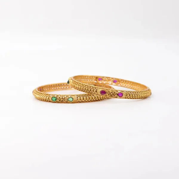 Gold_Plated_Classic_Bangle_V_869_Green_Pack_Of_4