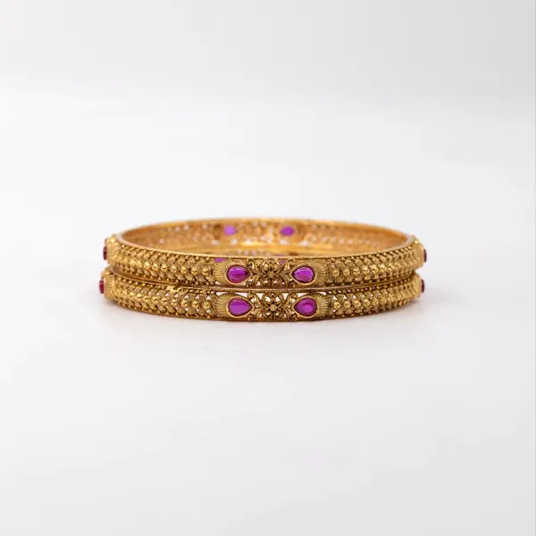 Gold_Plated_Classic_Bangle_V_869_Green_Pack_Of_4