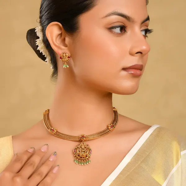 Divine_Charm_Short_Necklace_Set_T_30_Red