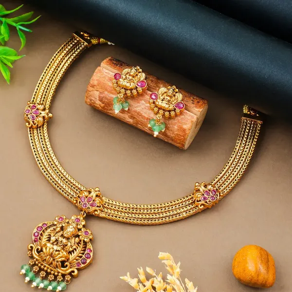 Divine_Charm_Short_Necklace_Set_T_30_Red
